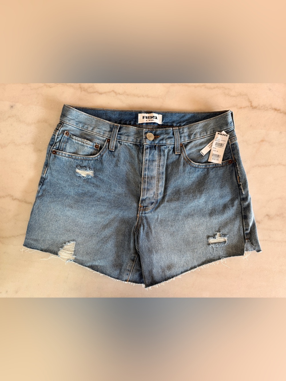 RSQ Women’s Blue Distressed Denim Cutoff Shorts